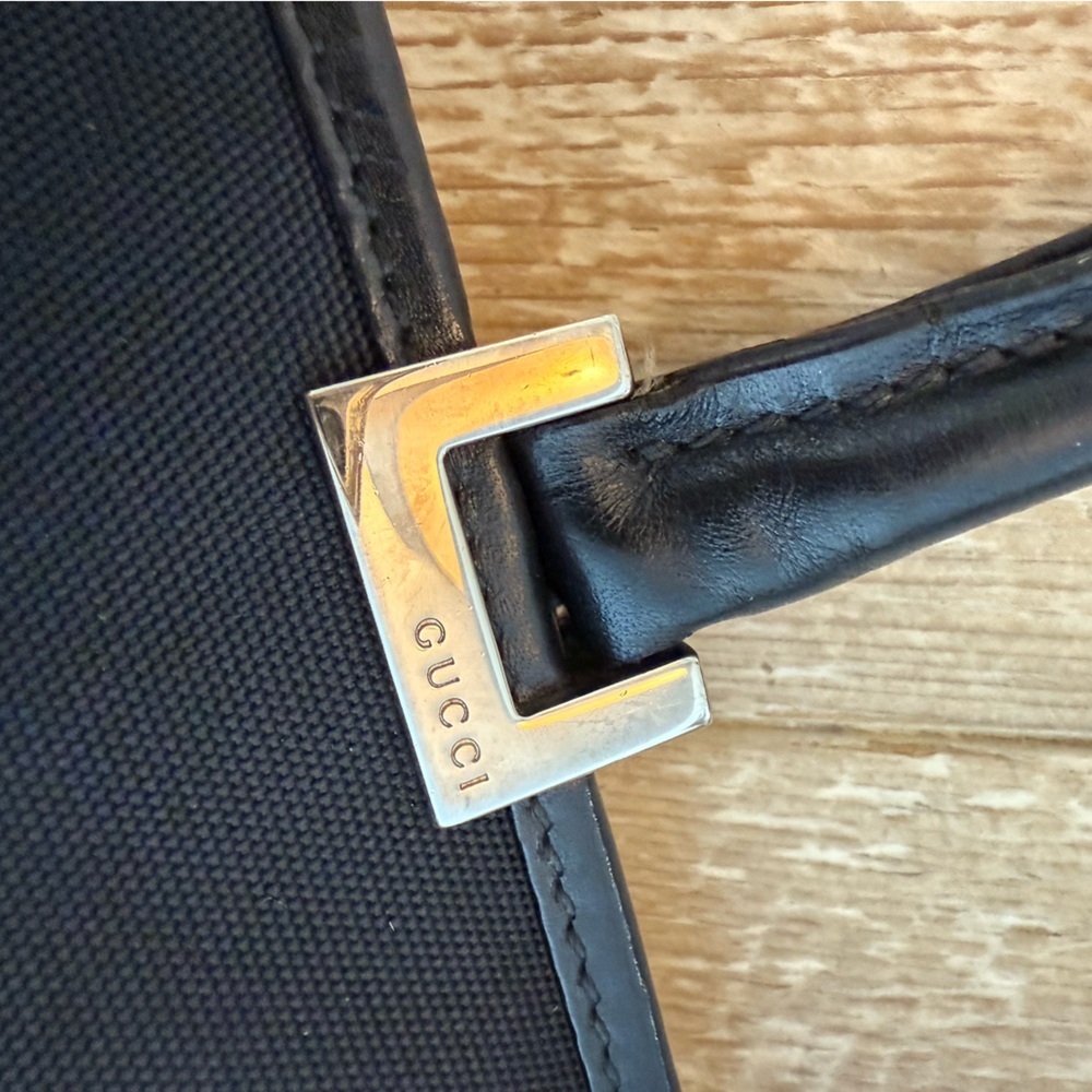 Gucci Black Canvas Jackie Small Tote with Silver Accents - Picture 7 of 13